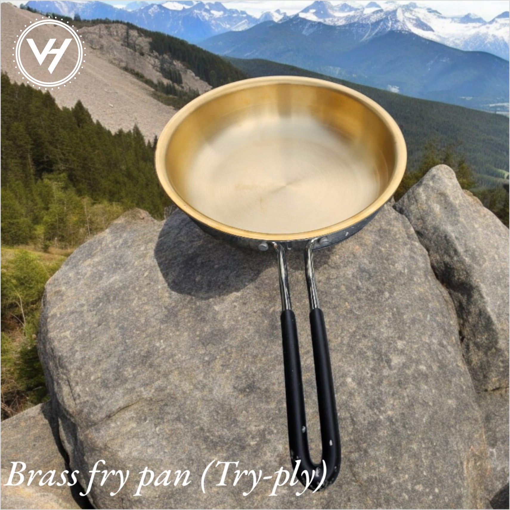 24 CM Brass Fry Pan (Triply) with lid with lid