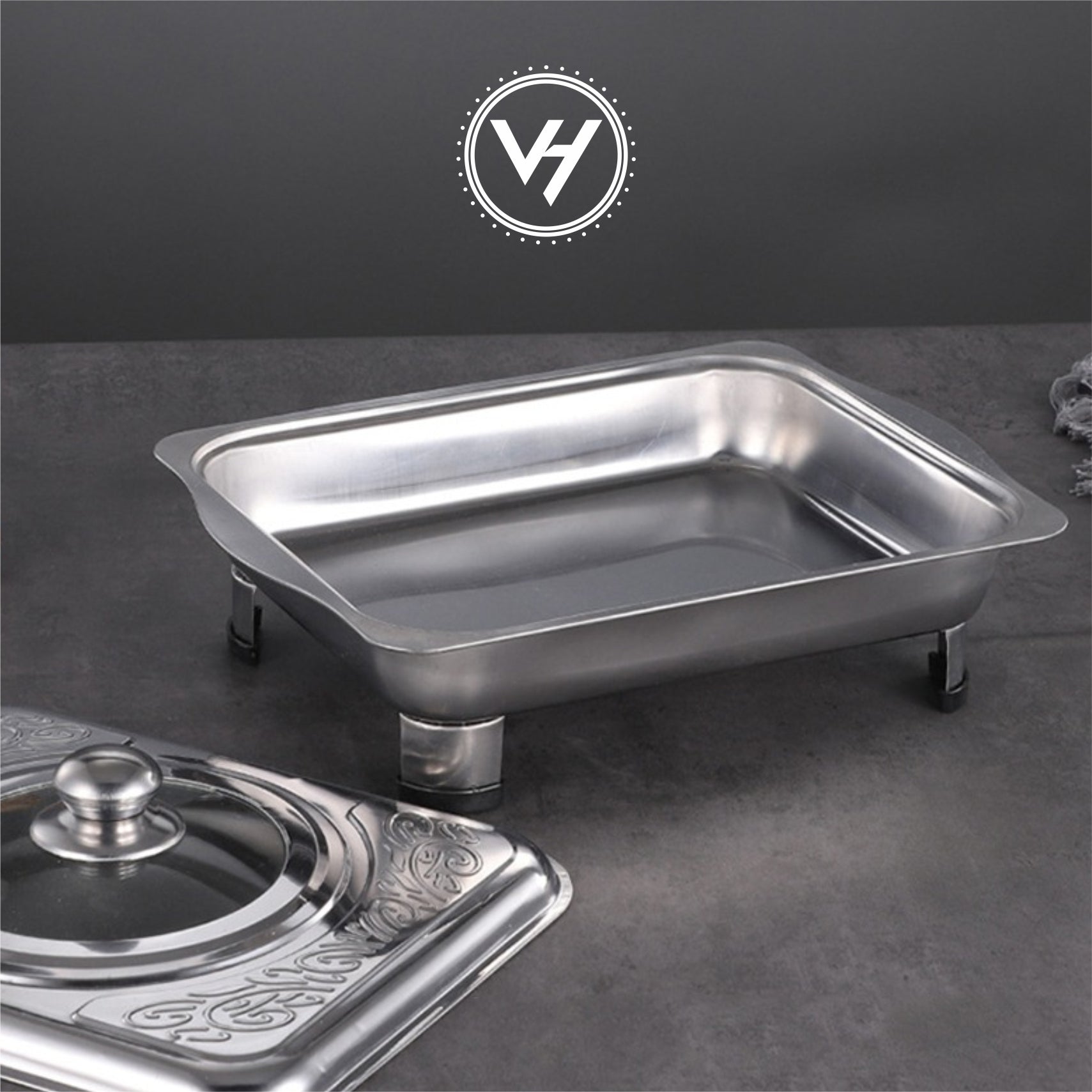 Economic Stainless Steel Chafing Dish with Cover Sleek Serving Tray Holder