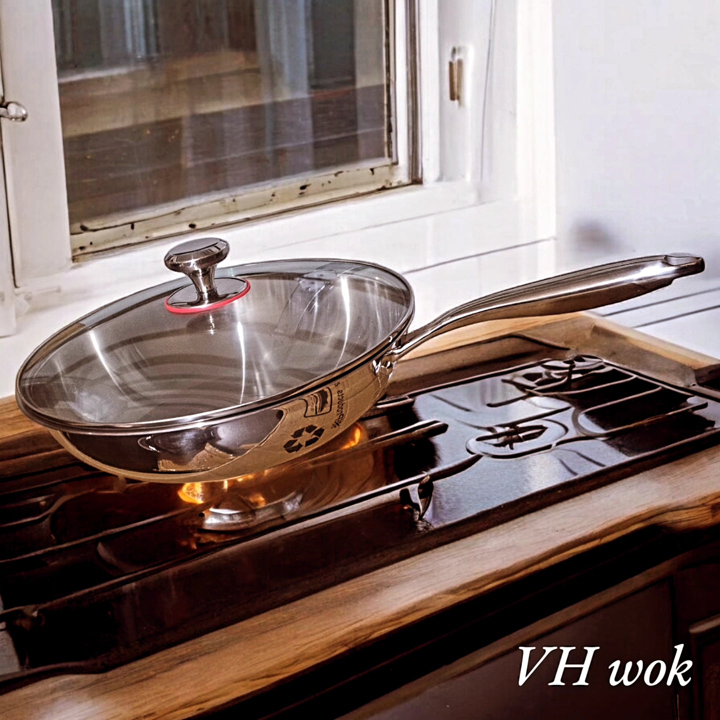 32 CM WOK, Triply Stainless Steel with Lid