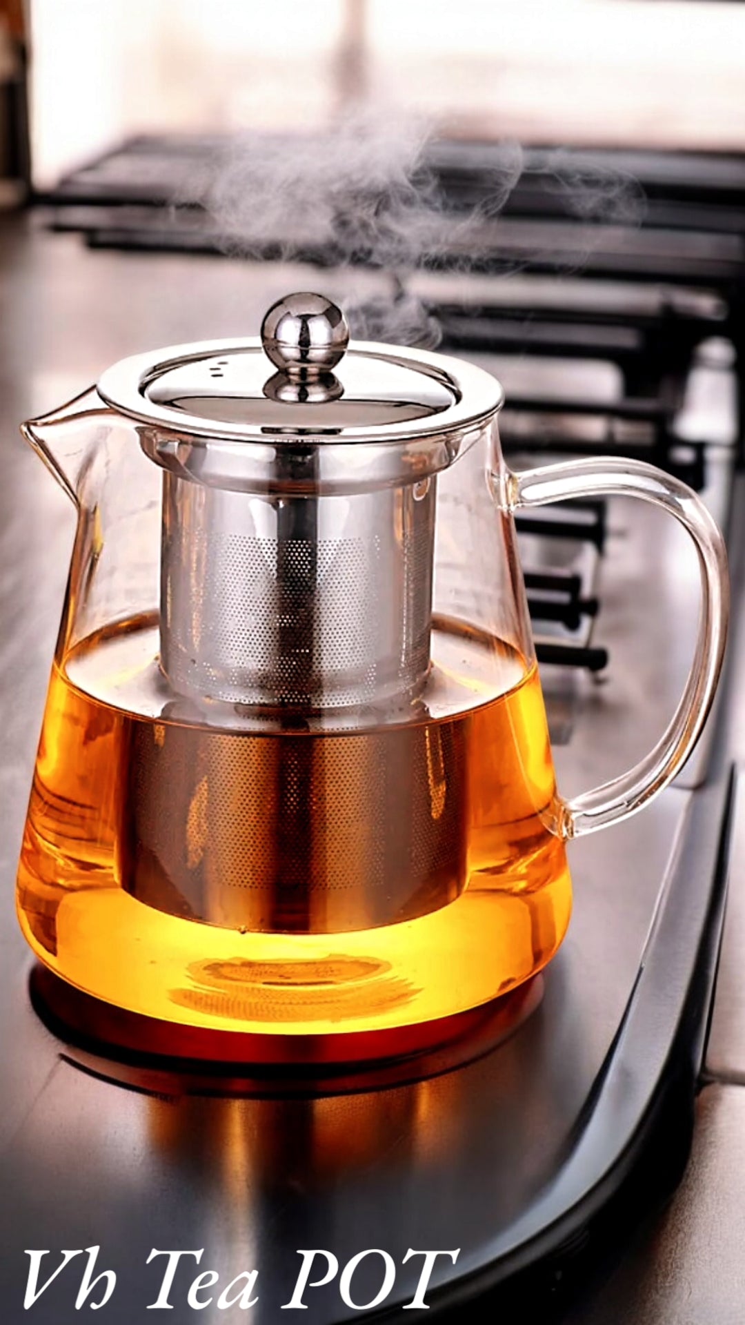 Glass Tea Pot With a Stainless Steel infuser (900ML & 1300ML)